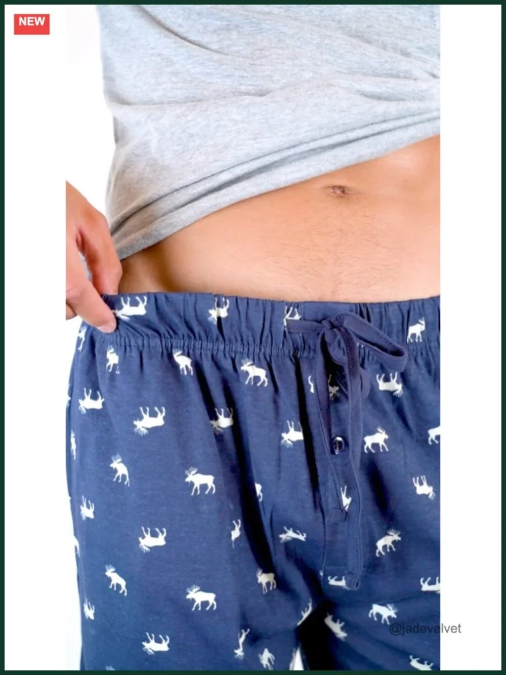 Men's Long Sleeve Pajama Set with Two Pockets and Drawstring Waist - Cotton